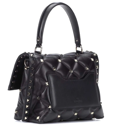 Shop Valentino Candystud Shoulder Bag In Black