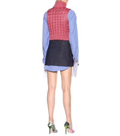 Shop Matthew Adams Dolan Cable-knit Sweater Vest In Pink