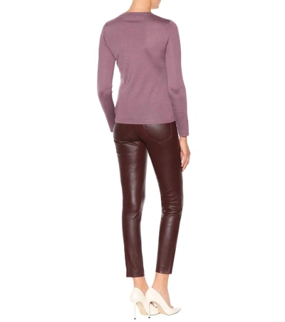 Shop Brunello Cucinelli Cashmere And Silk Sweater In Purple