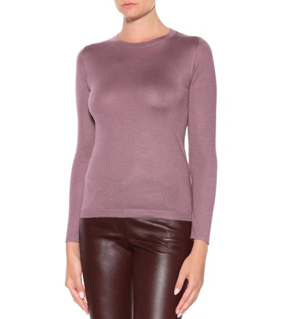 Shop Brunello Cucinelli Cashmere And Silk Sweater In Purple