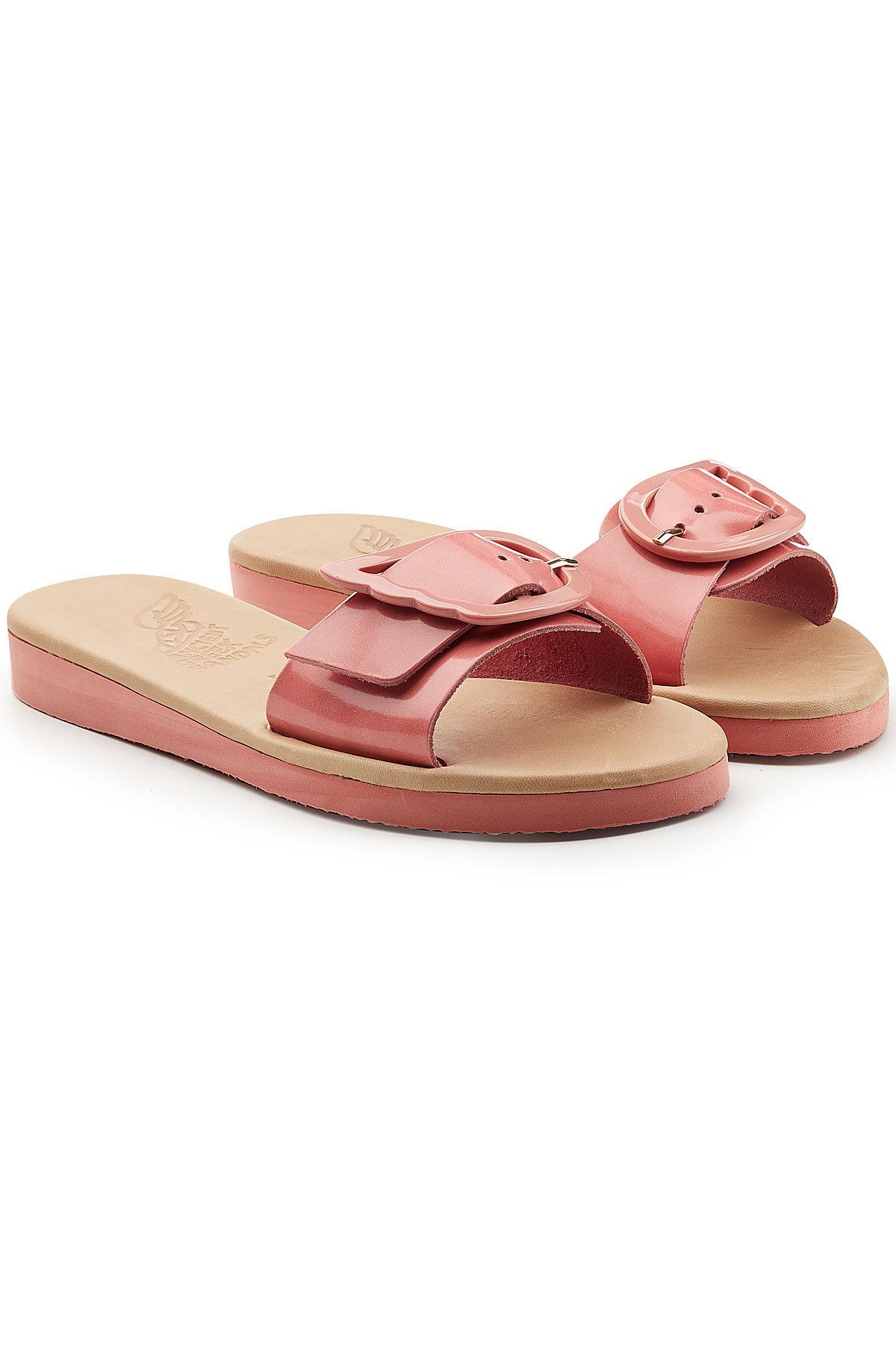 ancient greek sandals pink