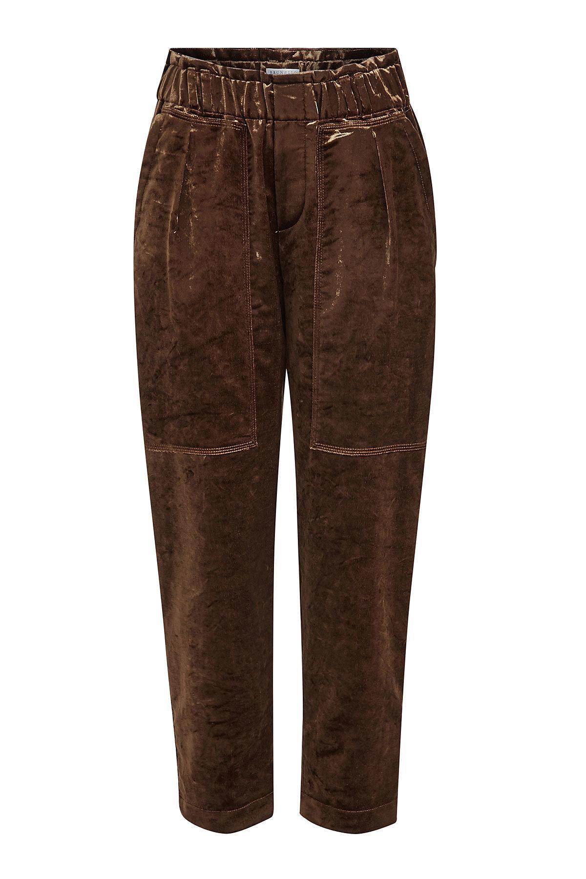 brunello cucinelli velvet pants