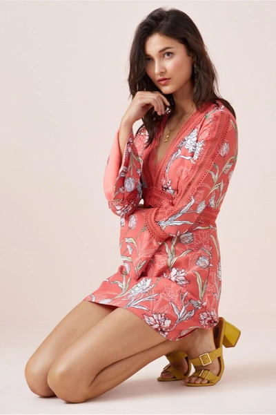 Shop Finders Keepers Rotation Long Sleeve Dress In Melon Floral