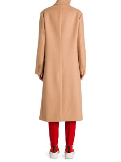 Shop Stella Mccartney Double-breasted Camel Wool Coat In Soft Camel