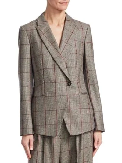 Shop Brunello Cucinelli Tailored Wool Jacket In Prune