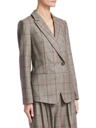 Shop Brunello Cucinelli Tailored Wool Jacket In Prune