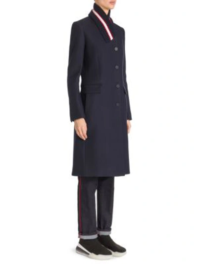 Shop Stella Mccartney Wool Felt Coat In Ink