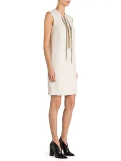 Shop Stella Mccartney Sleeveless Stretch-cady Shift Dress In Gesso