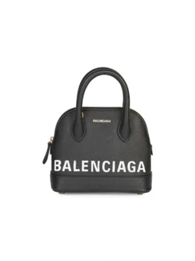 Shop Balenciaga Mini Ville Top Handle Leather Bag In Black