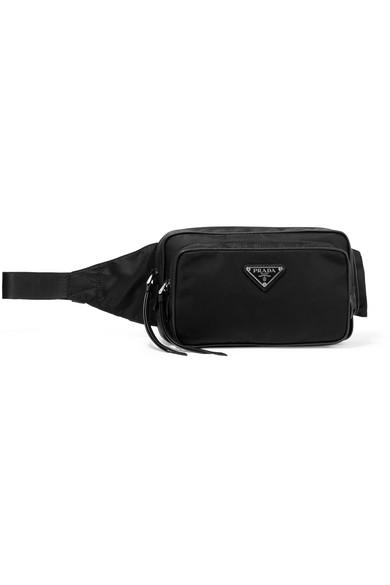 prada leather trimmed belt bag