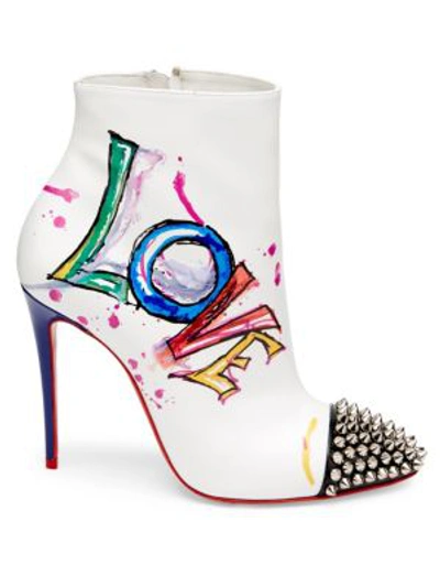 Shop Christian Louboutin Love Is A Boot 100 Leather Booties In Multi