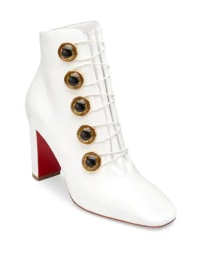 Shop Christian Louboutin Lady See 85 Leather Booties In Latte