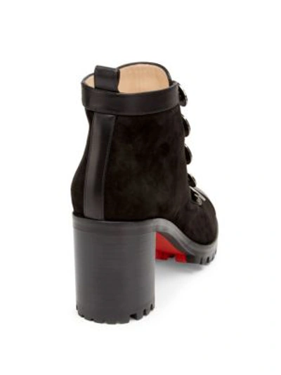 Shop Christian Louboutin Alphabouton 70 Suede Booties In Black