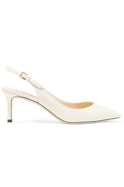 Shop Jimmy Choo Erin 60 Patent-leather Slingback Pumps In White