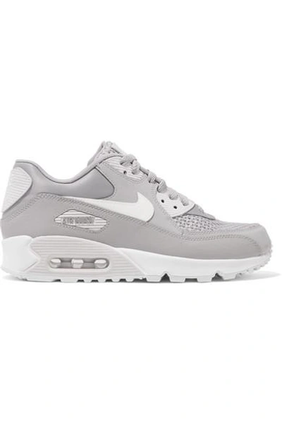 Shop Nike Air Max 90 Se Stretch-knit, Suede, Leather And Mesh Sneakers In Gray