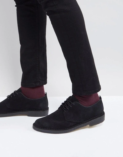 Clarks Originals Desert London Shoes In Black Suede - Black | ModeSens