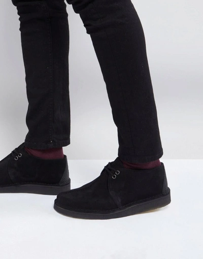 Clarks Originals Desert Trek Shoes In Black Suede - Black | ModeSens