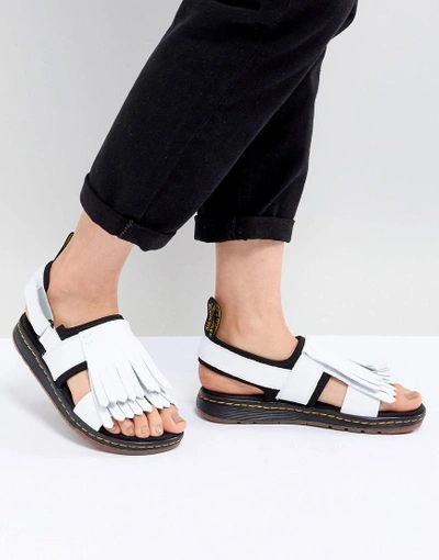 Dr. Martens Rosalind Leather Flat Sandal With Tassel Detail - White |  ModeSens