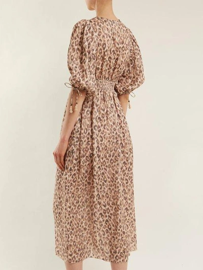 Zimmermann Melody Leopard-print Linen Dress | ModeSens