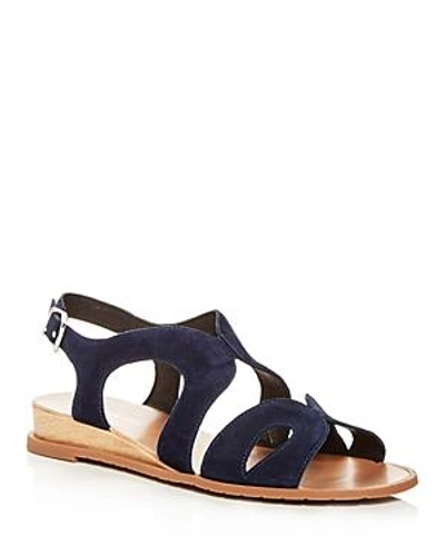 Shop Kenneth Cole Women's Jules Suede Slingback Demi Wedge Sandals In Navy