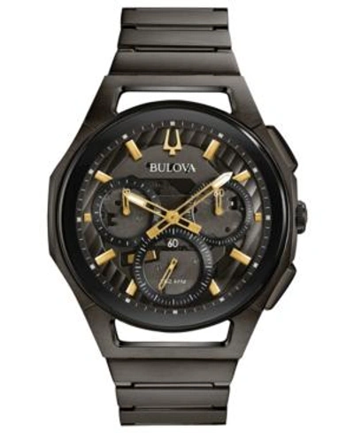 Shop Bulova Men's Chronograph Curv Gray Stainless Steel Bracelet Watch 44mm