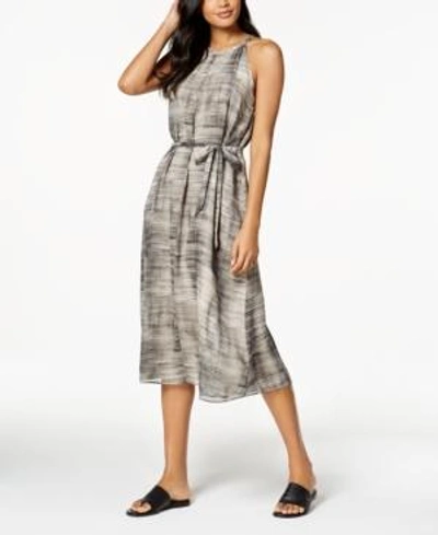 Shop Eileen Fisher Silk Halter Midi Dress In Limestone