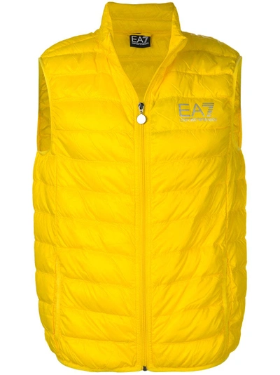 Shop Ea7 Emporio Armani Logo Vest - Yellow