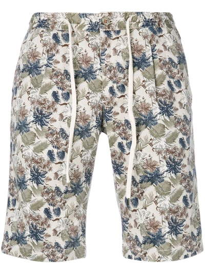 Shop Manuel Ritz Leaf Print Bermuda Shorts - Nude & Neutrals