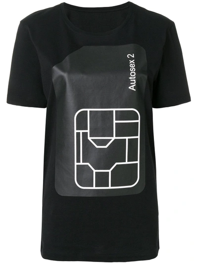 Shop Paco Rabanne Chest Print Slim Fit T-shirt - Black