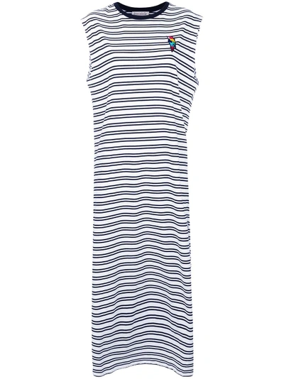 parrot detail striped tank dress