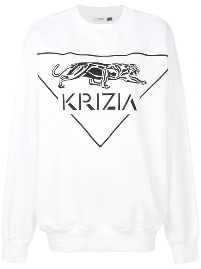 Shop Krizia Logo Print Sweatshirt