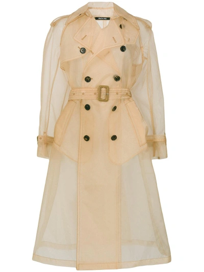 Shop Maison Margiela Semi Sheer Trench Coat - Nude & Neutrals