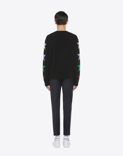 Shop Valentino Love Intarsia Jumper In Black