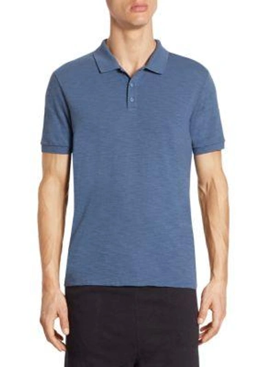 Shop Vince Classic Polo Tee In Spruce Blue