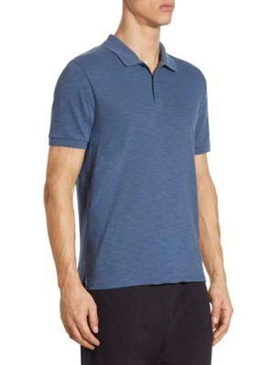 Shop Vince Classic Polo Tee In Spruce Blue
