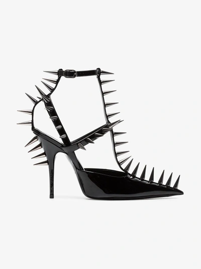 Balenciaga Black Knife 110 Spike Patent Leather Pumps | ModeSens