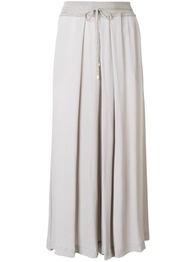 Shop Lorena Antoniazzi Wide Leg Trousers - Grey