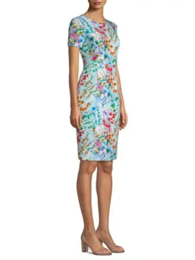 Shop Black Halo Jodee Floral Sheath Dress In Arctic