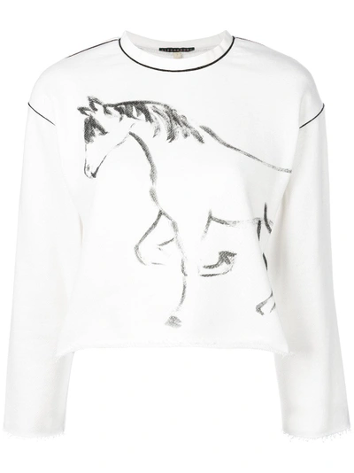 Shop Alexa Chung Horse Printed Knitted Top - White