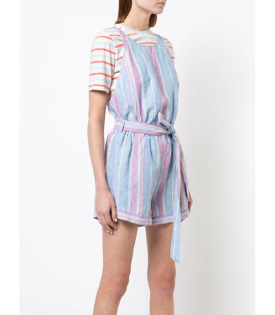 Shop Frame Striped Linen Romper In Multi