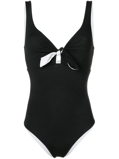 Shop Fisico Bow Detail Swimsuit In Black