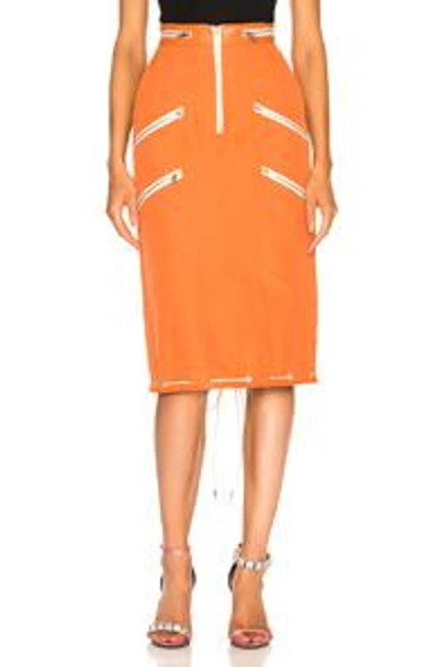 Shop Calvin Klein 205w39nyc Zip Detail Skirt In Orange