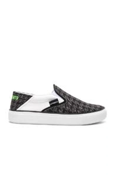Shop Vetements Canvas Checkerboard Slip On Sneakers In Black,checkered & Plaid