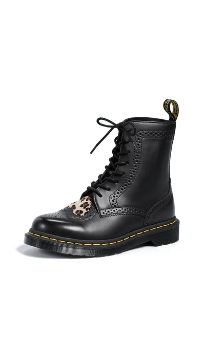 Dr. Martens Bentley Ii Hrt Brogue Boots In Black/medium Leopard | ModeSens