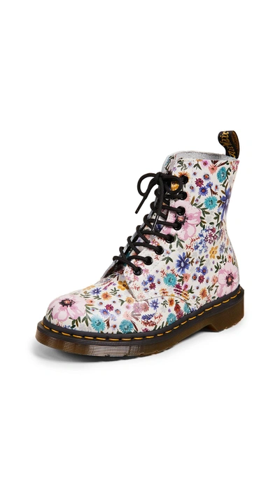 Shop Dr. Martens' Pascal Wl 8 Eye Boots In Bone/mallow Pink