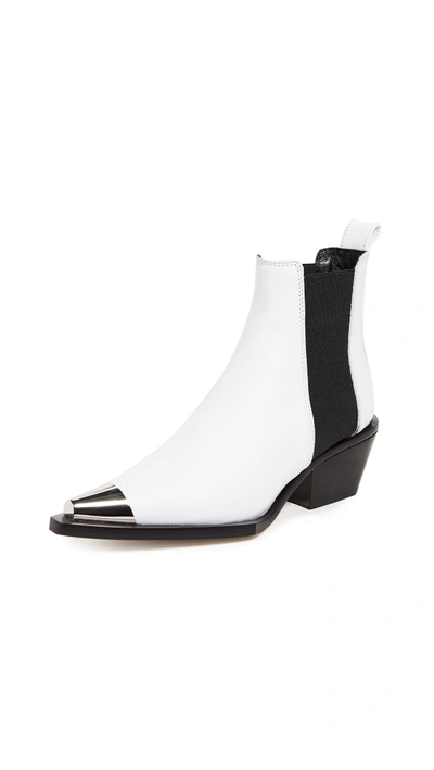 Shop Helmut Lang Cowboy Booties In White