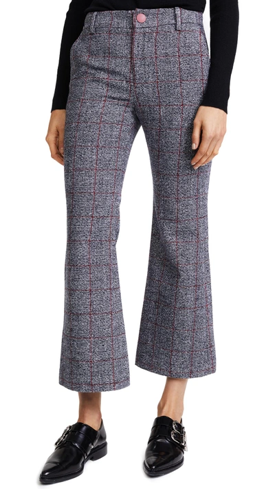 Shop Laveer Cropped Annie Trousers In Collegiate Check