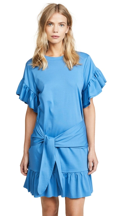 Shop Scotch & Soda/maison Scotch Ruffle Wrap Dress In Mirage Blue