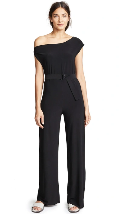 Shop Norma Kamali Drop Shoulder Jumpsuit In Black