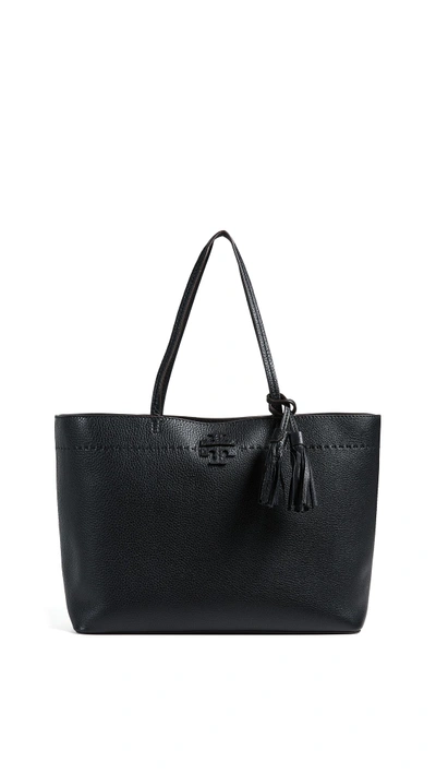 Shop Tory Burch Mcgraw Tote In Black/navy